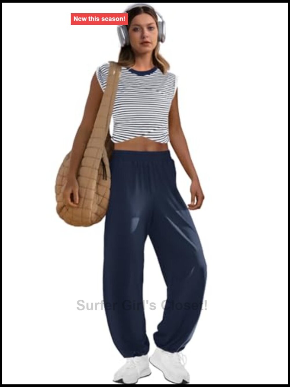 2 Piece Loungewear Set with Cropped Top and Wide Leg Pants Pockets - Picture 4 of 6